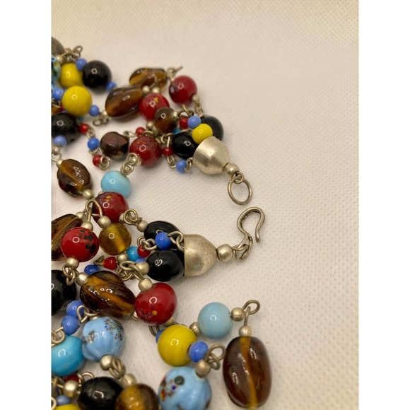 Vintage 4 Strand Heavy Glass Beaded Bracelet - Picture 2 of 4